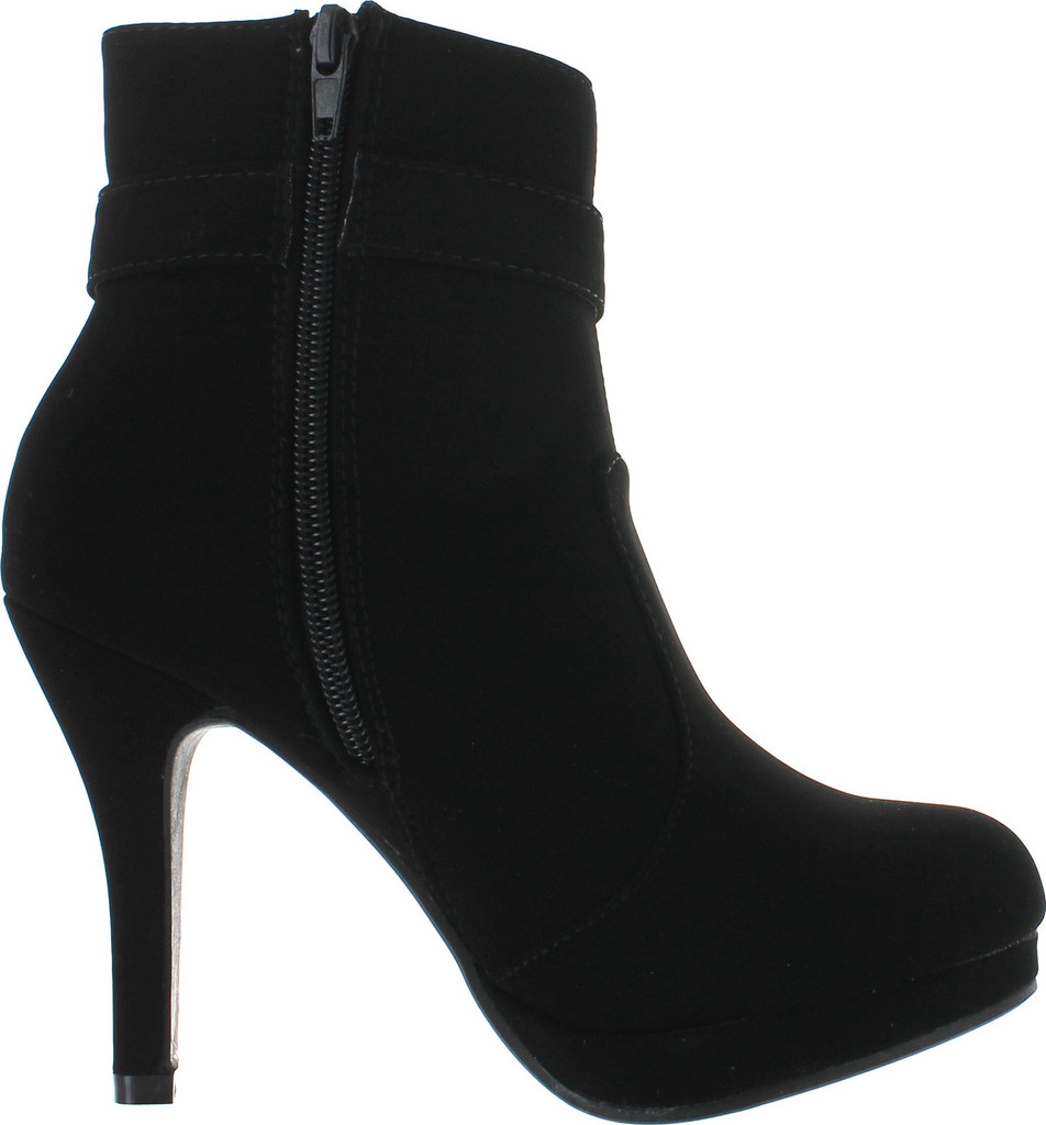 Top Moda George-15 Women's Strap Buckle Stiletto Heel Ankle Booties