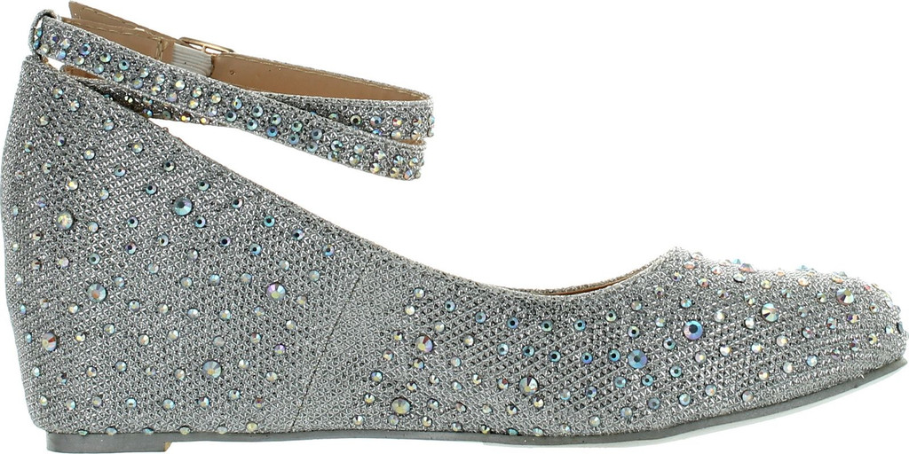 Chase & Chloe Womens Bobby-12 Round Toe Med Low Heel Wedge Pump