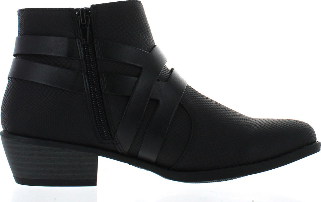 Qupid Women's Sochi-18 Fashionable Snake Skin Ankle Booties