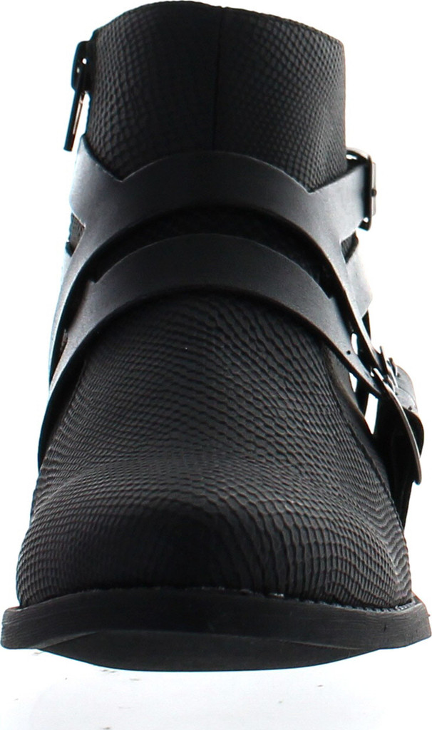 Qupid Women's Sochi-18 Fashionable Snake Skin Ankle Booties