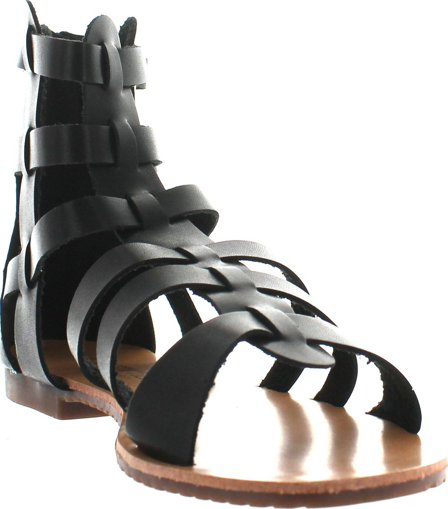 De Blossom Xara-4 Vegan Leather Casual High Strappy Gladiator Flat Sandal Silver