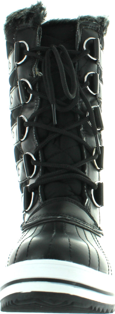 Refresh Wind-02 Women's Lace Up Waterproof Quilted Mid Calf Weather Snow Boots