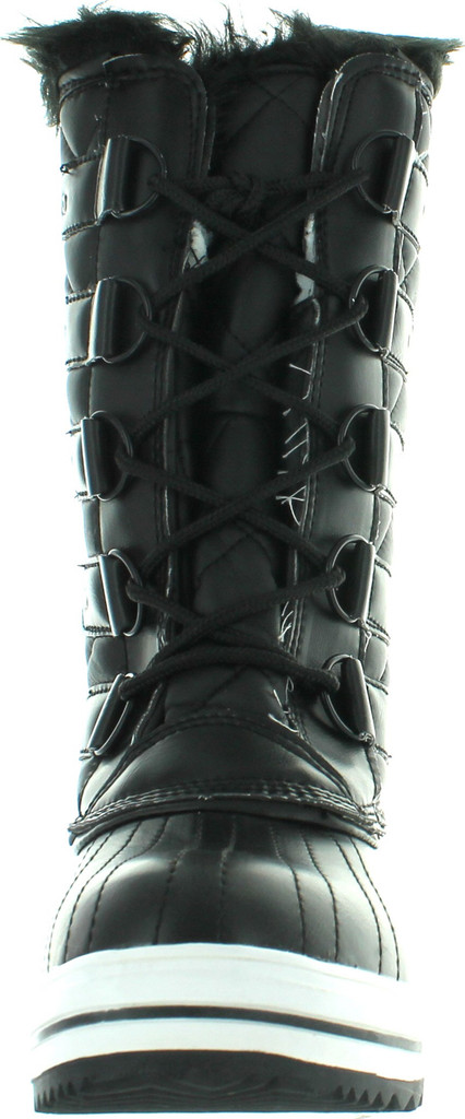 Nature Breeze Frost-03 Women's Lace Up Waterproof Quilted Mid Calf Weather Snow Boots