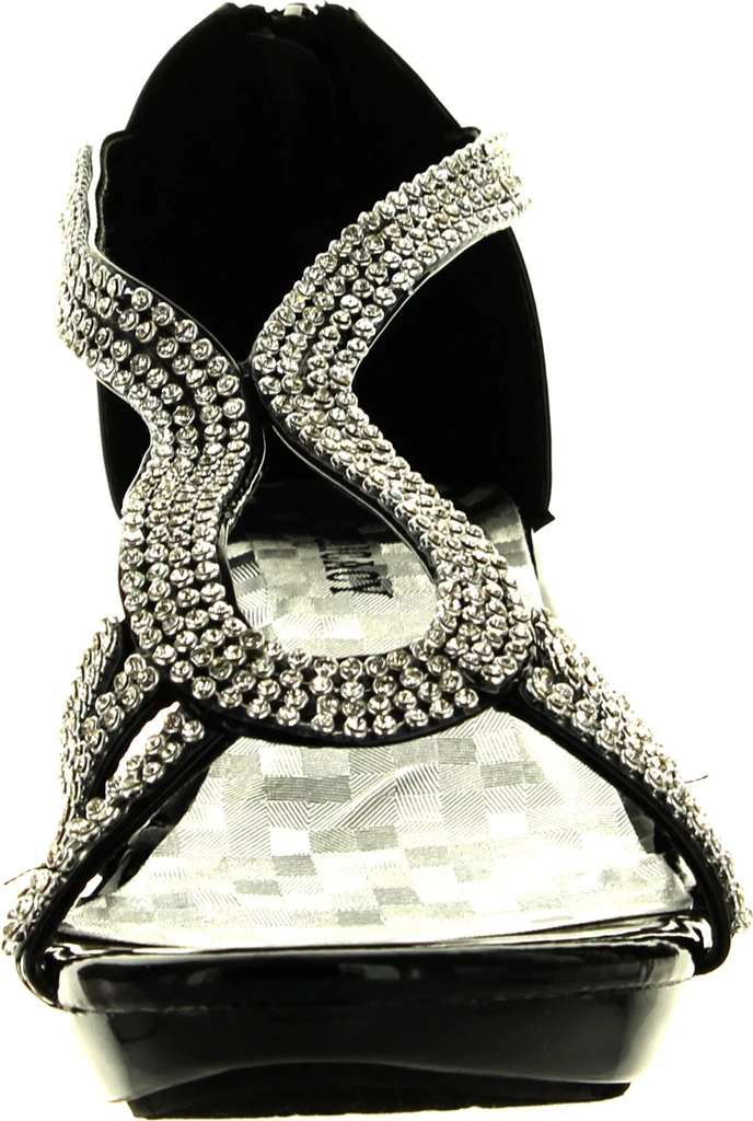 Delicacy Angel 36 Women Dress Sandals Rhinestone Platform Pumps Wedding Bridal Low Heel Shoes