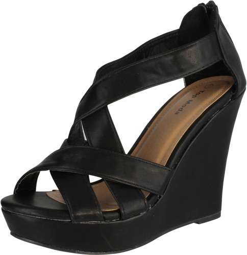 Top Moda Ella-18 Womens Gladiator Wedge Heel Sandals