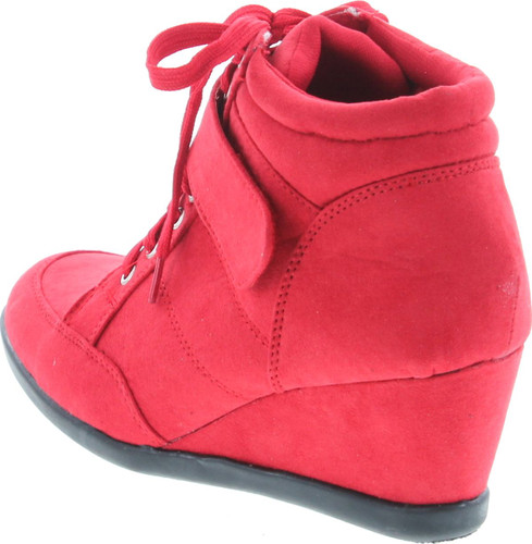 Forever Womens Peggy-51 Hot Fashion Lace Up Wedge Sneakers Casual Shoes