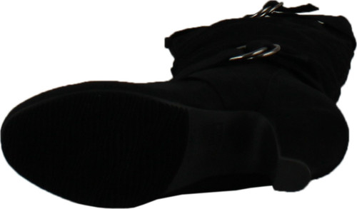 Maggie-38 Women Knee High Kitty Heels Wide Shaft Boots