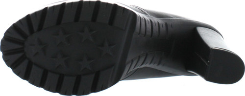 Delicious Women's Semper Faux Leather Closed Toe Elastic Side Panel Lug Platform High Heels Ankle Bootie