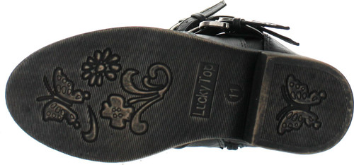 Lucky Top Fay-42K Children Girl's Classical Block Heel Buckle Knee High Riding Boots