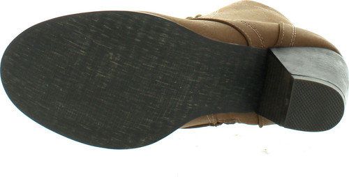 Top Moda Women's Scan-4 Cuban Heel Mid-Height Lace Up Ankle Boot