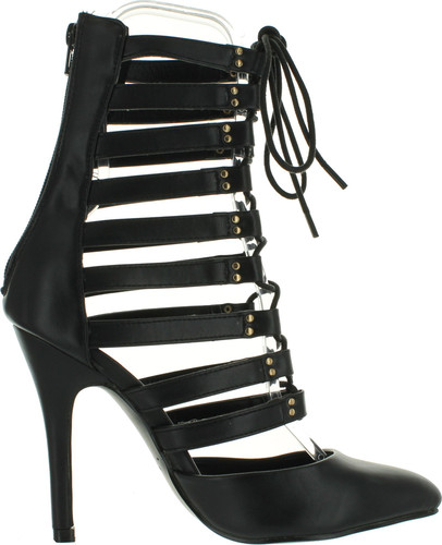 Eye Candie Timeless-012 Women's Pointed Toe Lace Up Stiletto Heels