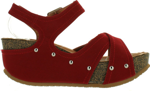 Forever Freya-23 Womens Cork Look Platform Ankle Strap Low Wedge Sandals