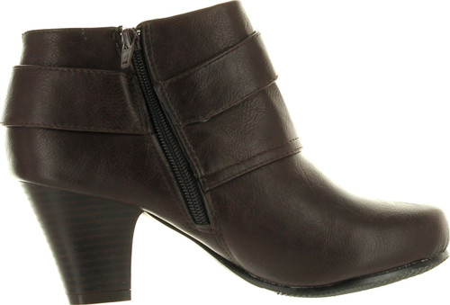 Bonnibel Dara-1 Womens Buckle Ankle Strap Side Zip Chunky Ankle Booties