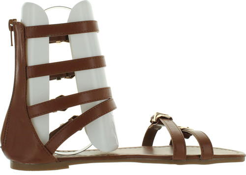 Veevee Womens Gladiator Sandals Flats W/Multi Buckle Straps