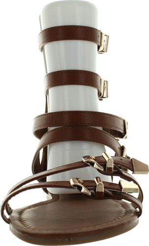 Veevee Womens Gladiator Sandals Flats W/Multi Buckle Straps