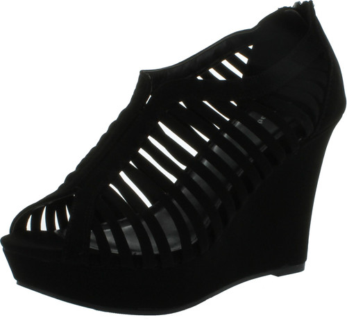 Top Moda Womens Denver-1 Gladiator Wedge Heel Sandals