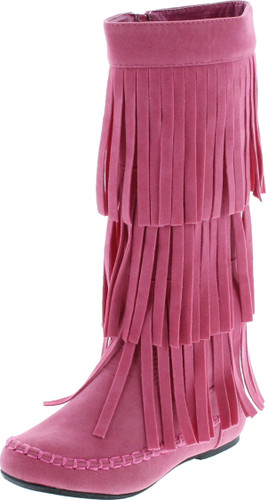 I Love Kids Ava-18K Children's 3-Layers Fringe Moccasin Style Mid-Calf Boots