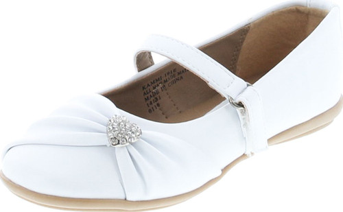 Little Angel Girls Kammi-191E Heart Pendant Ballerina Flats
