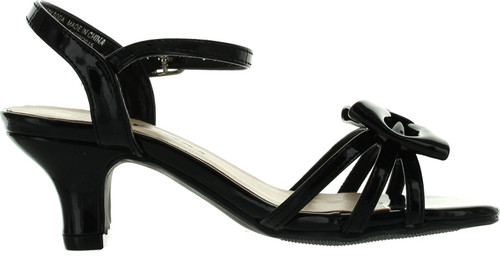 Soda Girls Girly-2 Metallic Glitter Open Toe Bow Slingback Small Block Heel Sandals