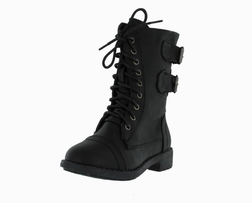 Lucky Top Soda Pack72 Dome Girls Faux Leather Combat Boots