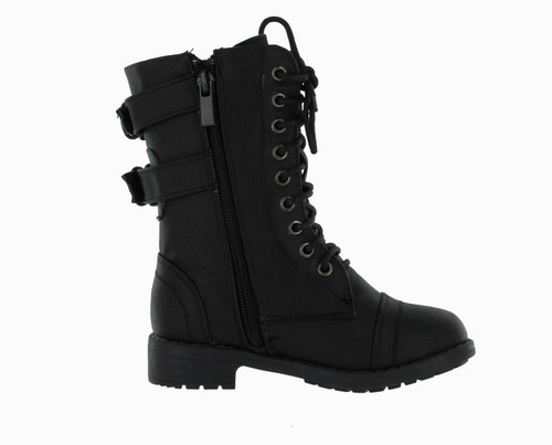 Lucky Top Soda Pack72 Dome Girls Faux Leather Combat Boots