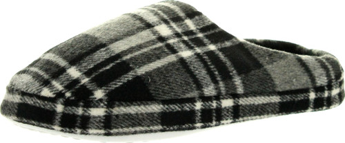 Empire Mens Sophisticated Mens Open Back Plaid Fleece Slippers
