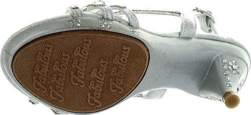 Fabulous Kids Teresa 86K Little Girls Rhinestone Pageant Heels Silver