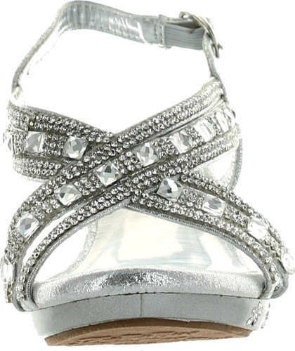 Fabulous Kids Teresa 86K Little Girls Rhinestone Pageant Heels Silver