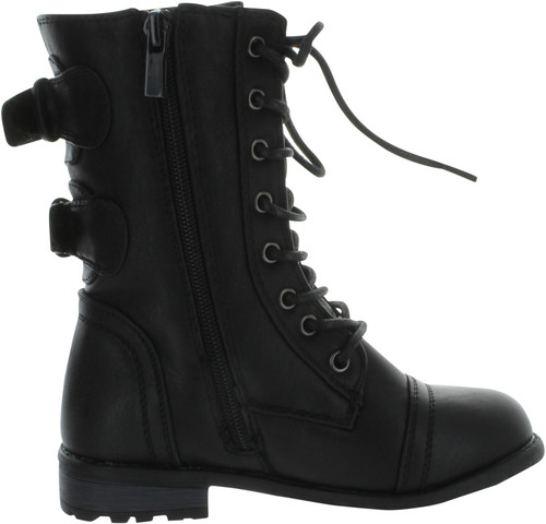 Link Mango-61K Girls Zipper Military Combat Boot