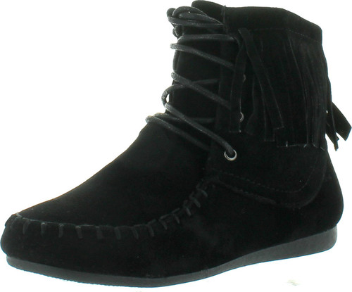 Static Footwear Link Candice-21K Children Girl's Comfort Lace Up Fringe Ankle Booties