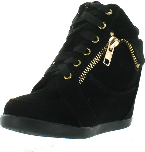 Peter Gladys24 Kids Tan Fashion Leatherette Suede Lace-Up High Top Wedge Sneaker Bootie