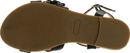 Yokids Cindee-73 Little Girls Flat Sandals With Front Flower Design