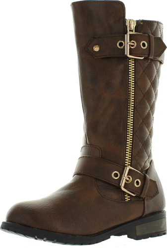 Link Mango-21K Little Girls New Knee High Flat Riding Boots Shoes