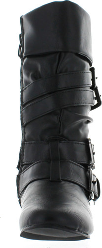 Link Tamika-42K Children Girl's Comfort Slouch Cozy Slip On Buckle Boots