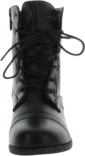 Rosalie32k Lace-Up Kids Military Combat Boot Zipper Children's Shoes
