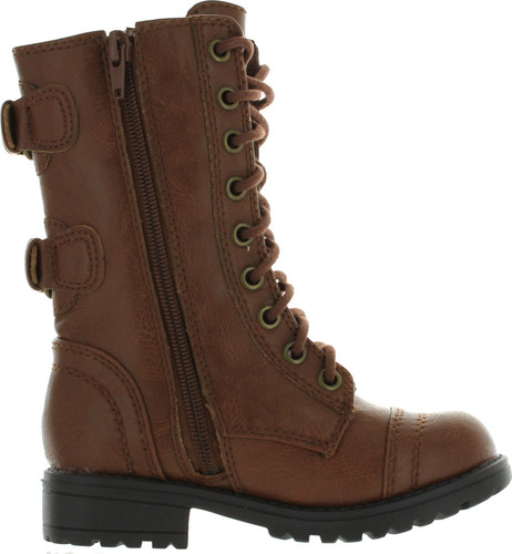 Soda Girls Kids Dome-2S Lace Up Military Combat Boots