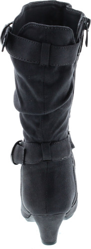 Link Pauline-39K Jr Girls Slouch Buckle High Heel Mid Calf Boots