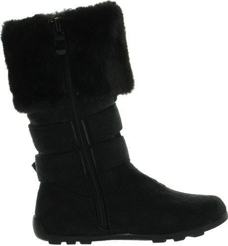 New Girls Slouch Comf Tall Midcalf Suede Winter Boots Shoes