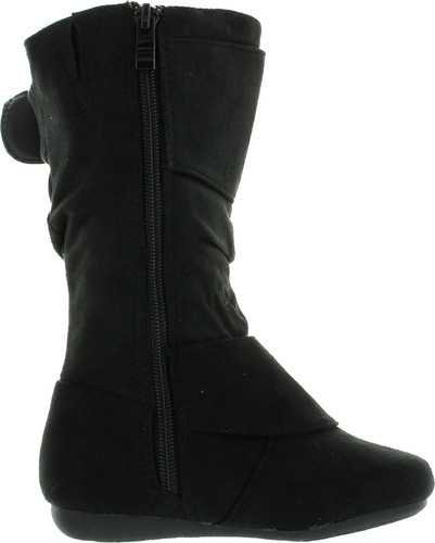 Link Girls Two Buckle Side Zipper Faux Suede Boots (Toddler/Little Kid/Big Kid)