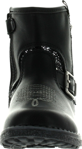 Betani Isla-1 Girls Glitter Embroidered Side Zipper Flat Heel Ankle Bootie