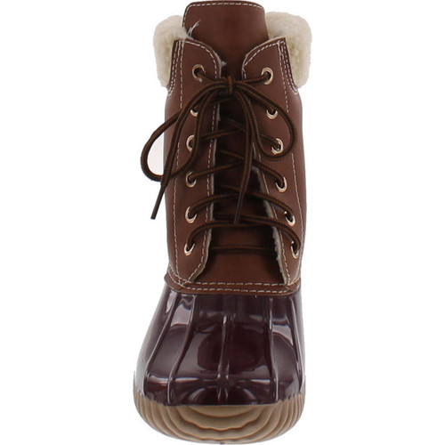 Axny Dylan-3 Women's Two Tone Lace Up Ankle Rain Duck Boots One Size Small