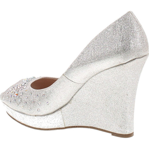 De Blossom Womens Glitter Rhinestone Peep Toe Pump Alle-1