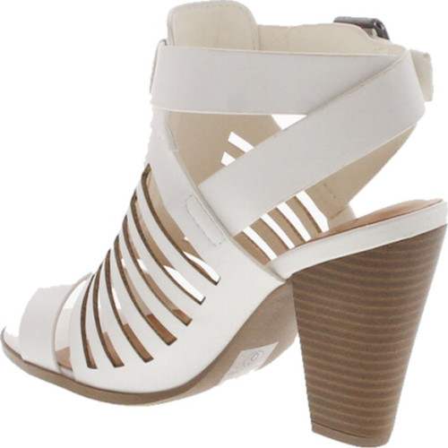 Delicious By Soda Yummy Cutout Stacked Heel Sandal