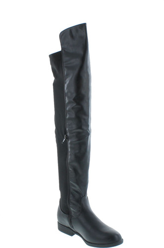 Bamboo Monterey-05 Women's Stretch Back Side Zipper Low Heel Over The Knee Boots