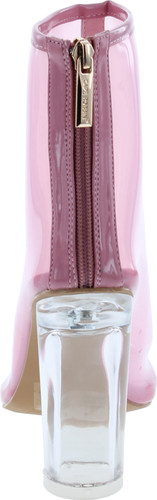 Cape Robbin Benny-1 Open Toe Block Chunky Clear Perspex Heel Ankle Boot Bootie Shoe