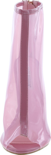 Cape Robbin Benny-1 Open Toe Block Chunky Clear Perspex Heel Ankle Boot Bootie Shoe