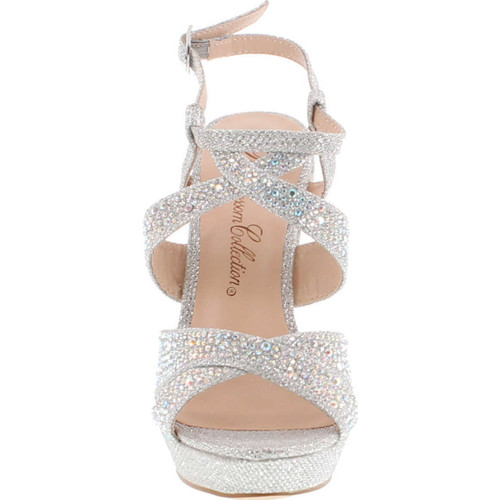 De Blossom Alle-8 High Heel Wedge Sandal With Crystal Embellishment Style Balle8