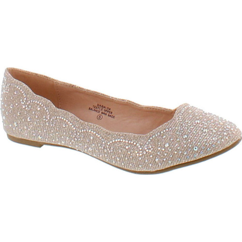 De Blossom Footwear Women's Baba-54 Sparkly Crystal Rhinestone Ballet Flats