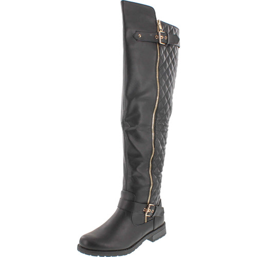 West Blvd Detroit Quilted Riding Thigh High Over The Knee Boots