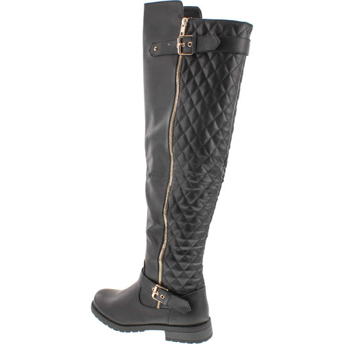West Blvd Detroit Quilted Riding Thigh High Over The Knee Boots